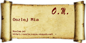 Oszlej Mia névjegykártya